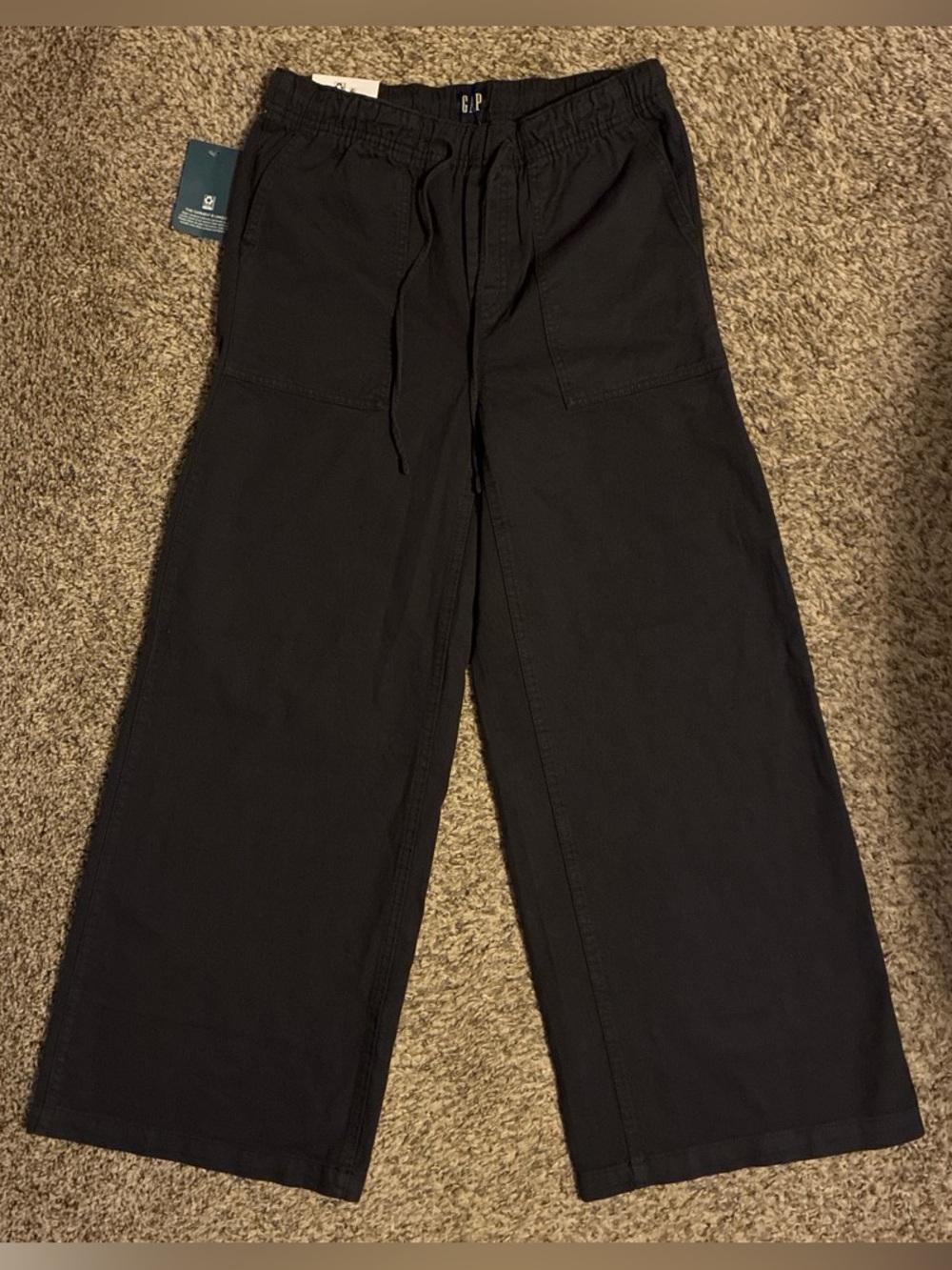 GAP twill drawstring wide leg pants -size small NWT